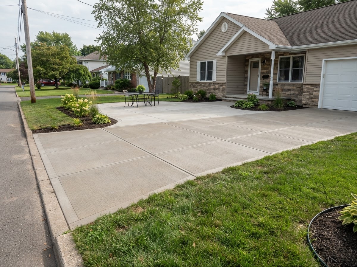 Finished residential concrete flatwork in the Camillus NY area