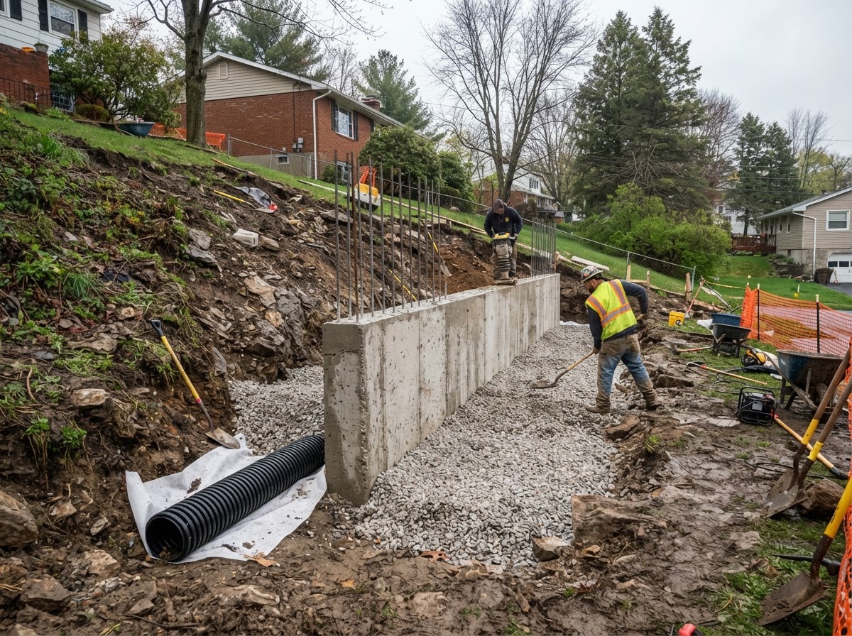 Concrete retaining wall contractor serving Camillus NY