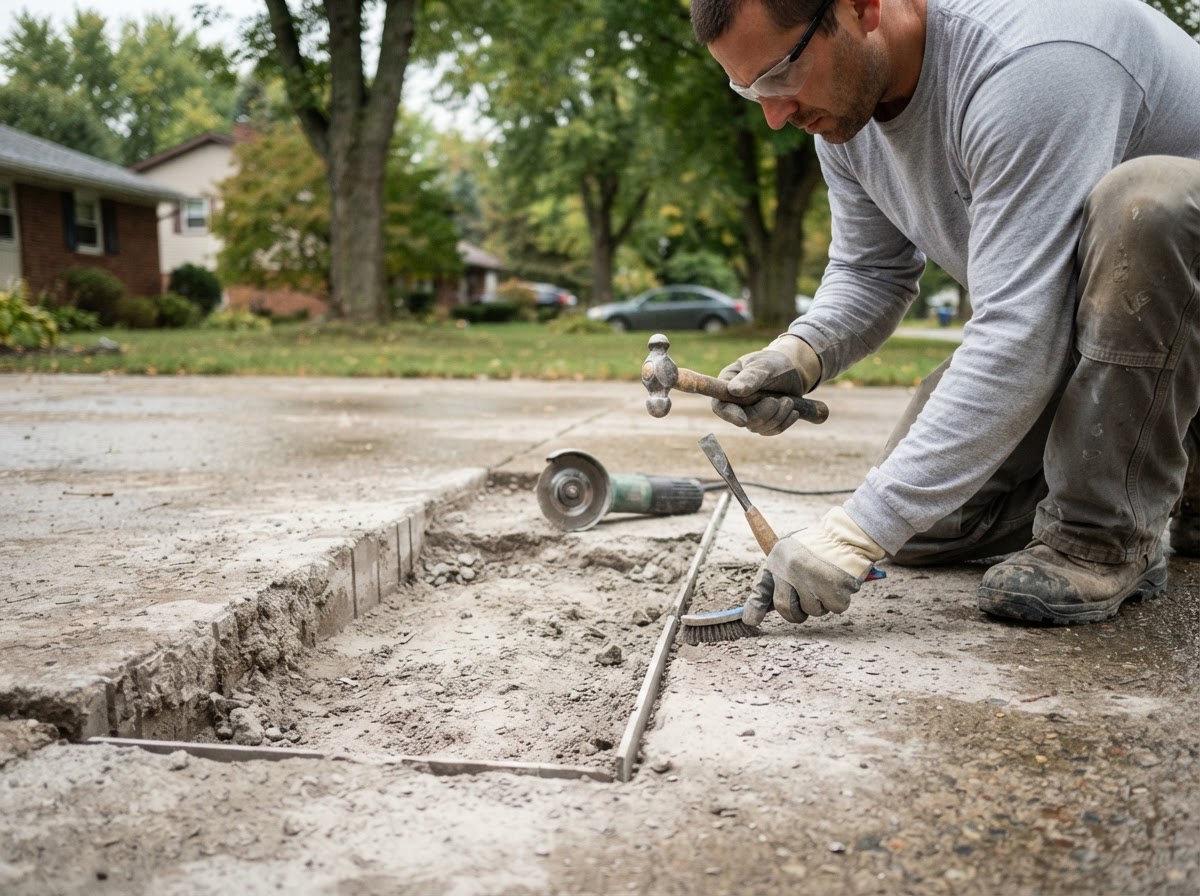 Crack repair preparation for concrete in Baldwinsville NY