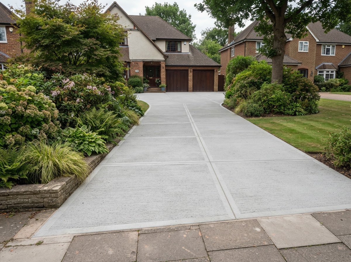 Finished concrete driveway in Liverpool NY