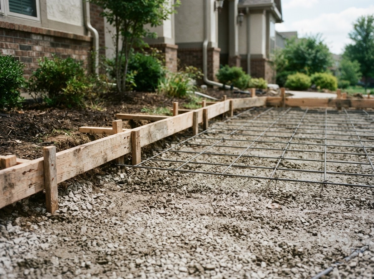 Concrete driveway base preparation in Liverpool NY