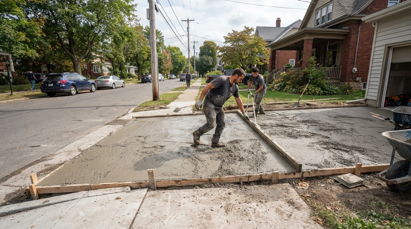 Concrete driveway installation in Syracuse NY