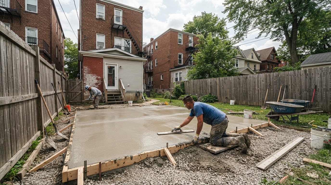 Concrete patio installation in Syracuse NY