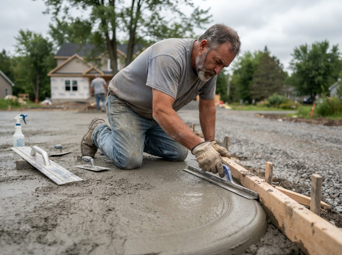 Professional concrete finishing process in Camillus NY