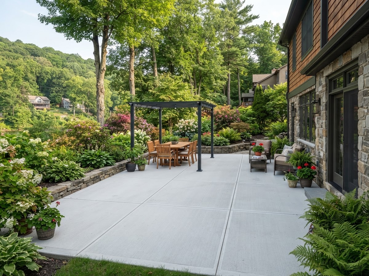 Finished concrete patio in Baldwinsville NY