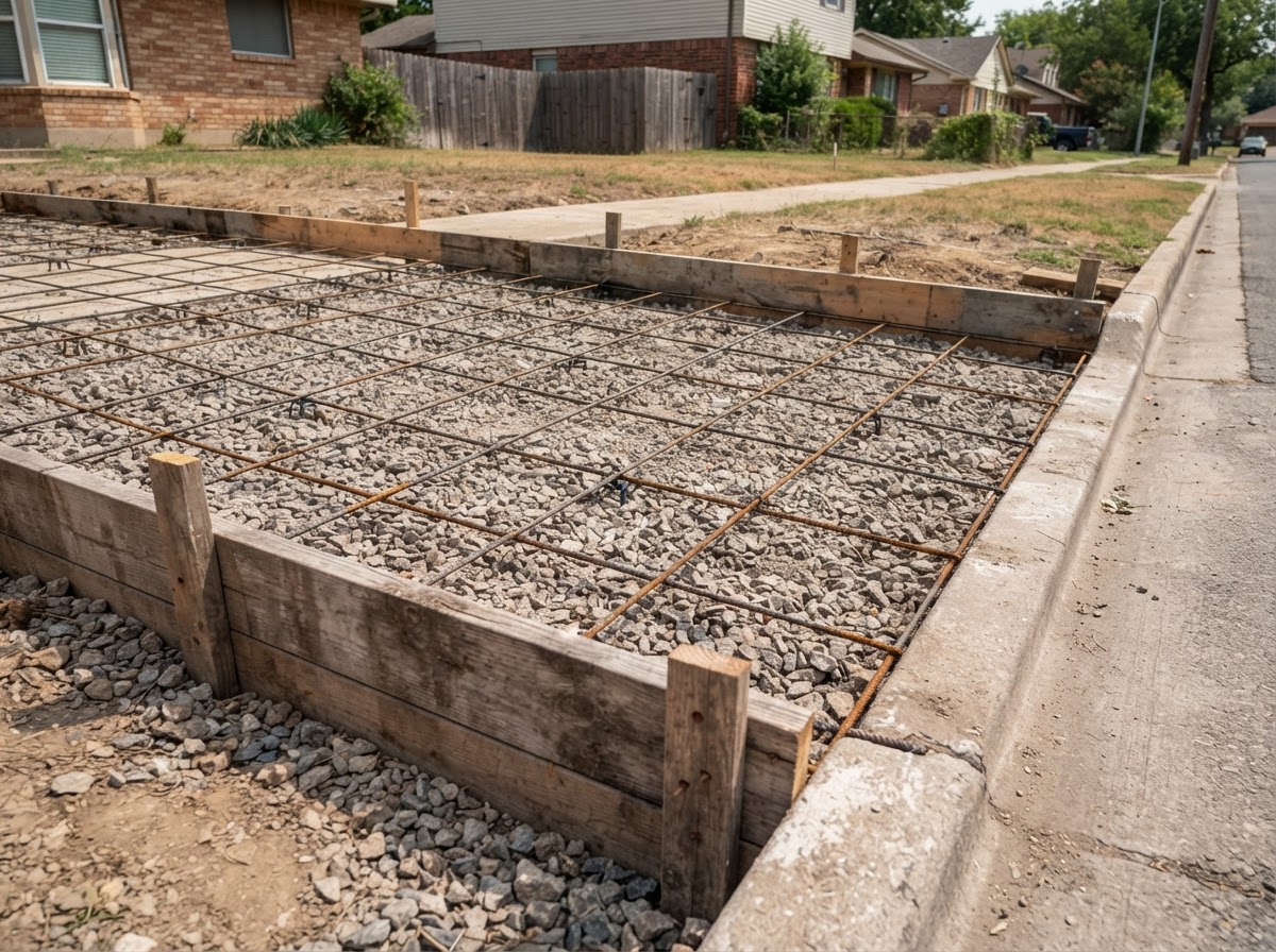 Concrete driveway base preparation in Syracuse NY