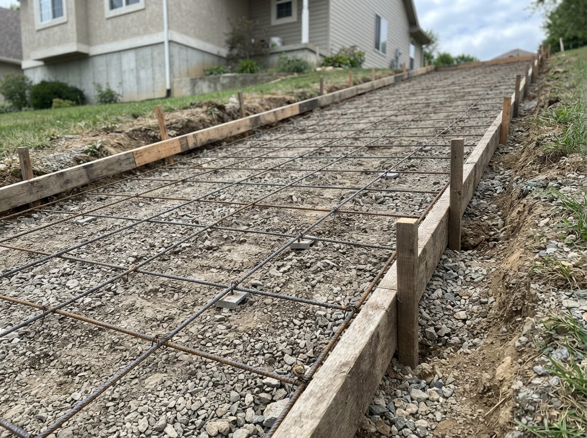 Concrete driveway base preparation in Marcellus NY