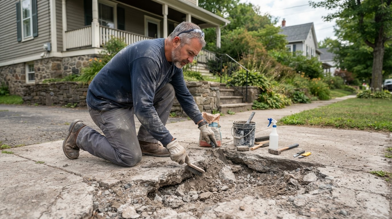 Concrete repair service for damaged concrete in Skaneateles NY