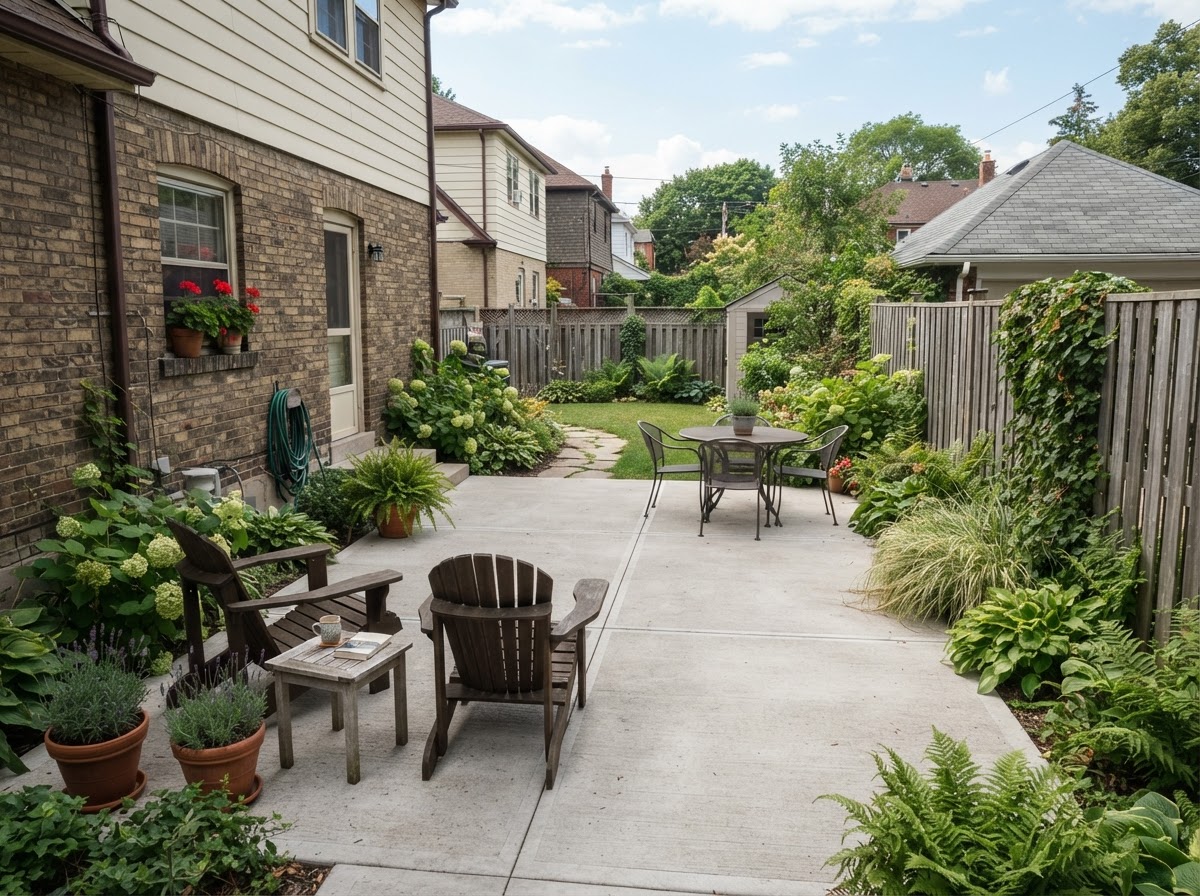 Finished concrete patio in Solvay NY