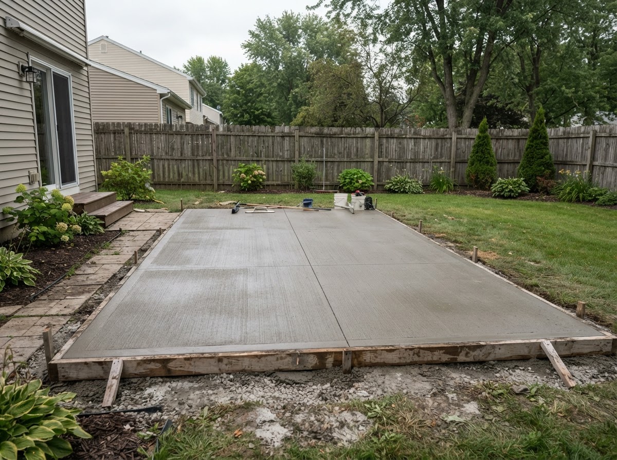 Concrete patio installation in Camillus NY