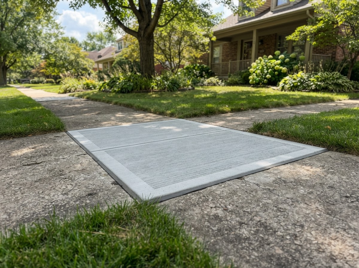 Replaced concrete sidewalk section in Camillus NY