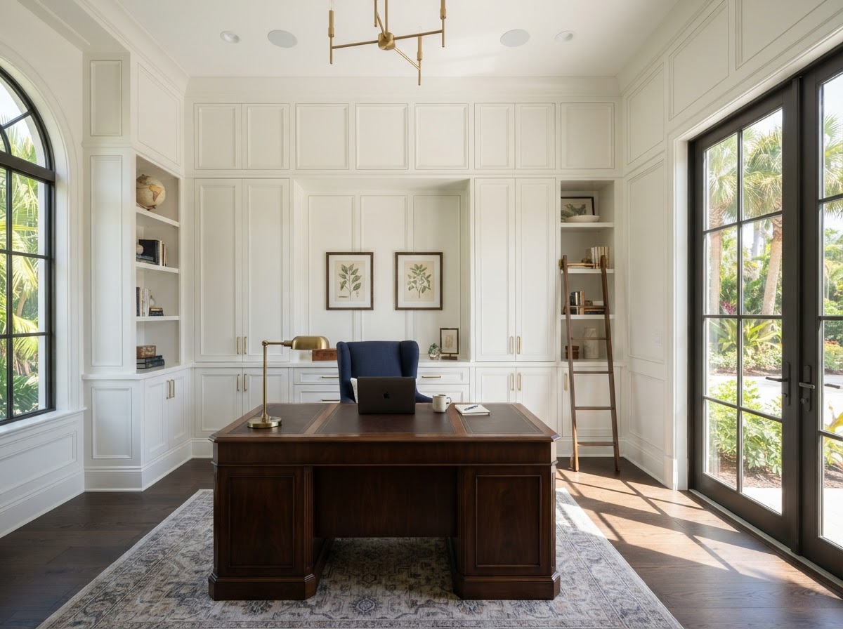 Full-height architectural wall paneling in Bloomingdale