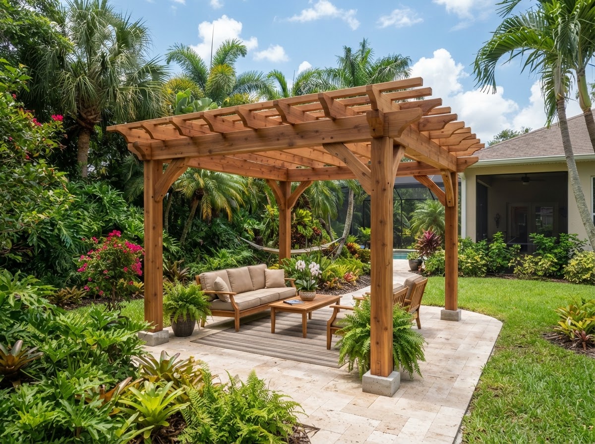 Custom pergola and outdoor carpentry in Bloomingdale FL