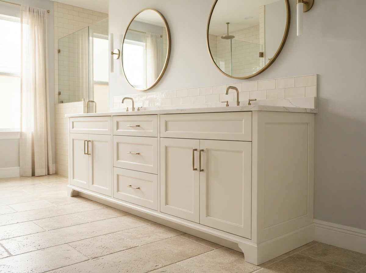 Custom double vanity cabinets in Bloomingdale FL