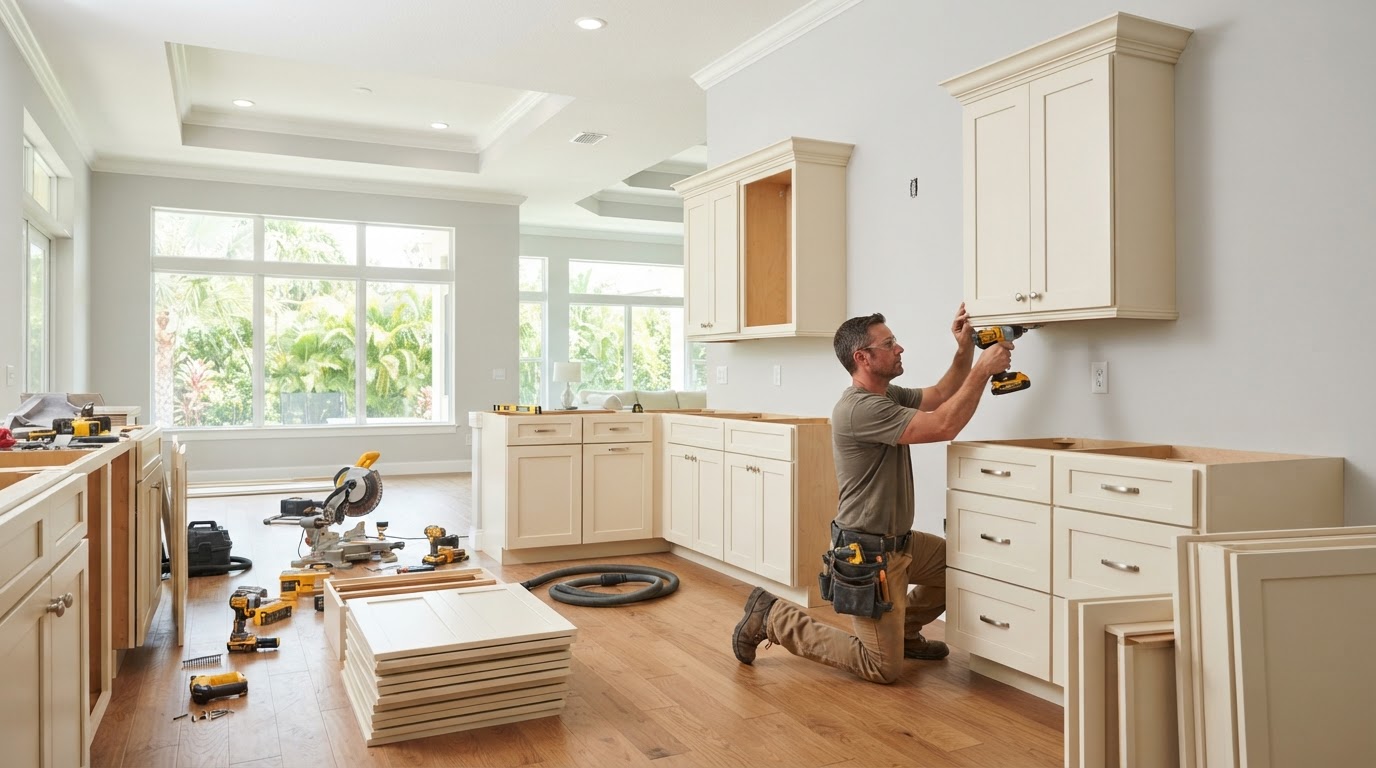 Custom cabinetry installation in Fish Hawk Florida