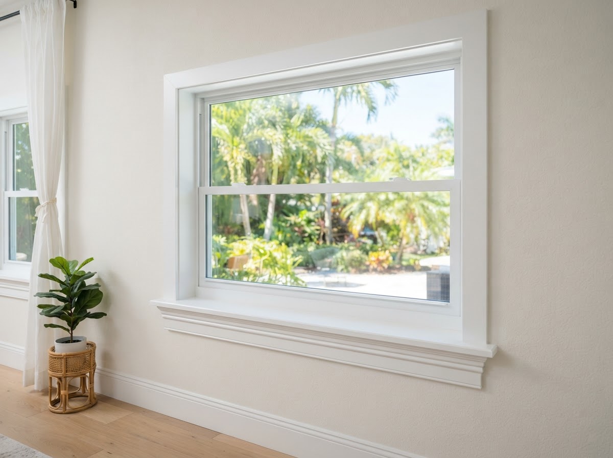 Interior window casing carpentry in Bloomingdale FL