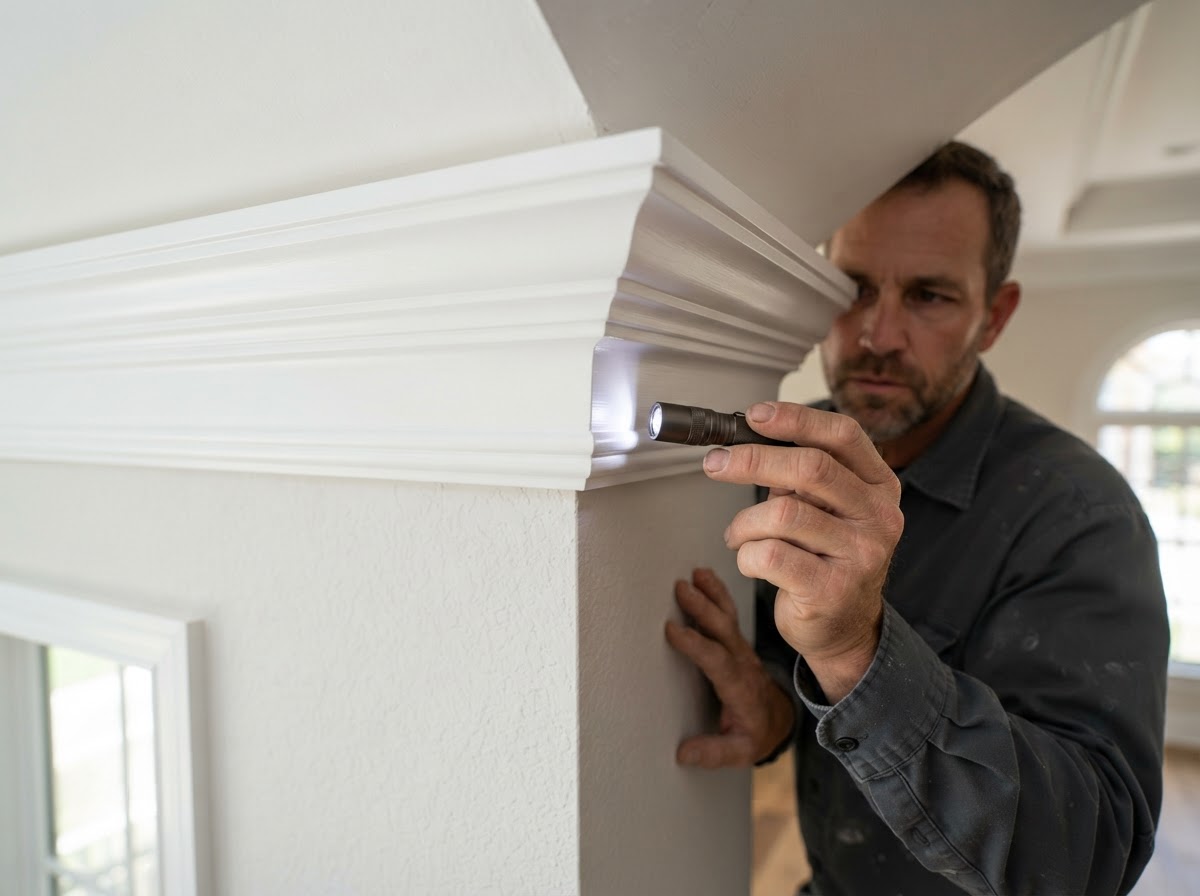 Crown molding inside corner detail in Bloomingdale FL