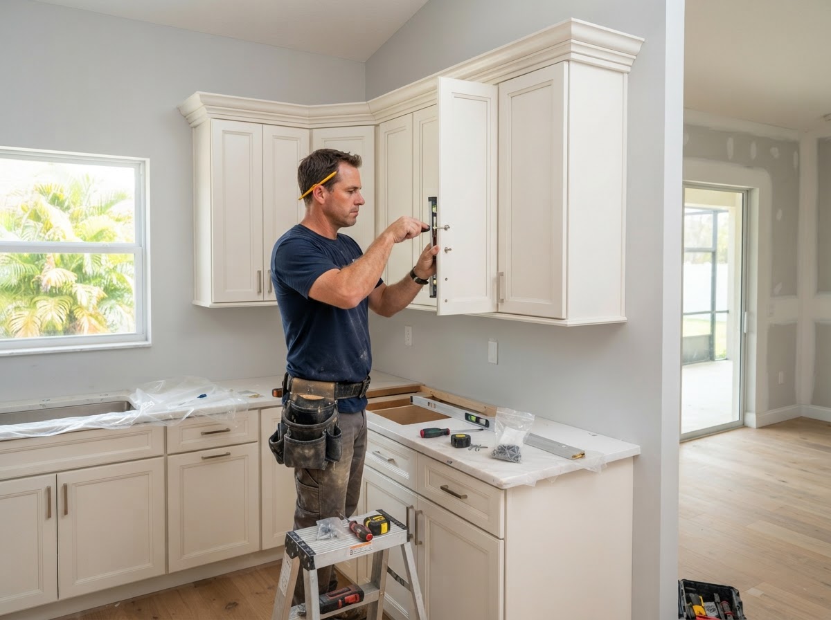Custom kitchen cabinetry fitting in a Valrico Florida suburban interior