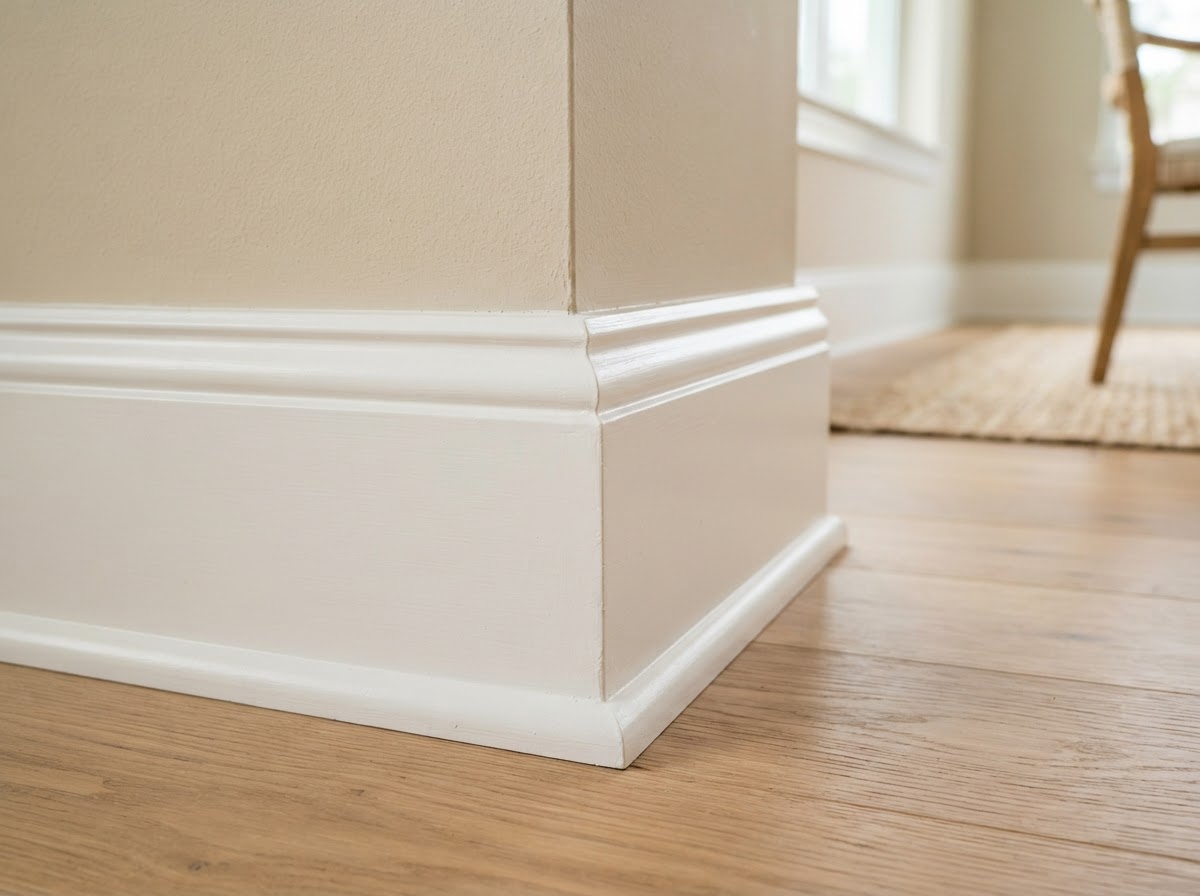 Baseboard inside corner detail in Bloomingdale FL
