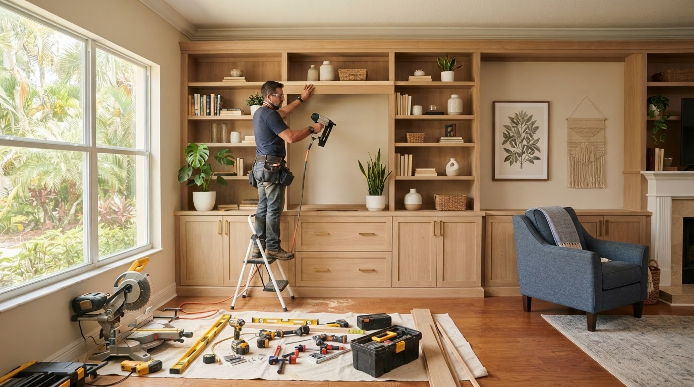 Custom built-in cabinets and shelving in Valrico Florida