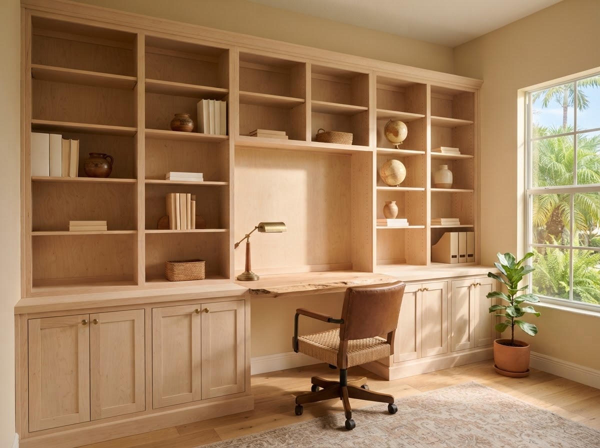 Custom shelving and storage in a Fish Hawk Florida home