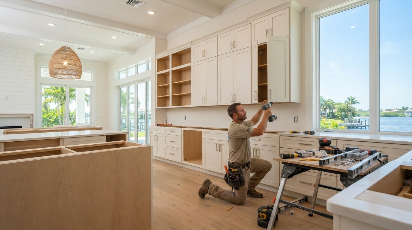 Custom cabinetry in a coastal-influenced Apollo Beach Florida home