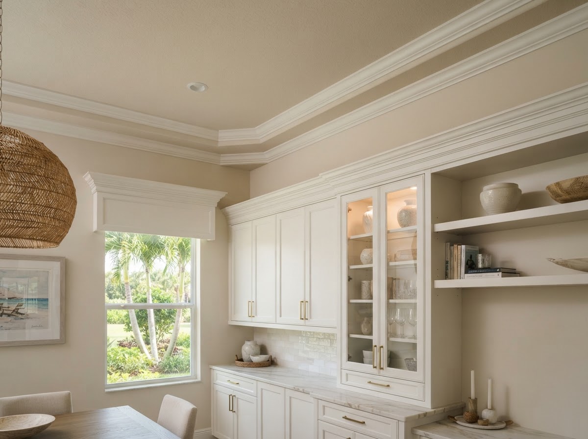 Crown molding integrated around cabinetry in Fish Hawk FL