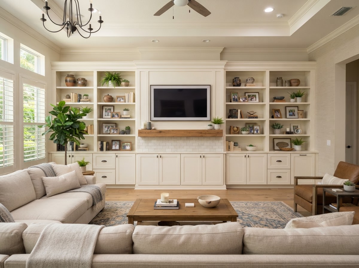 Custom built-in scribe and trim detail in Valrico FL