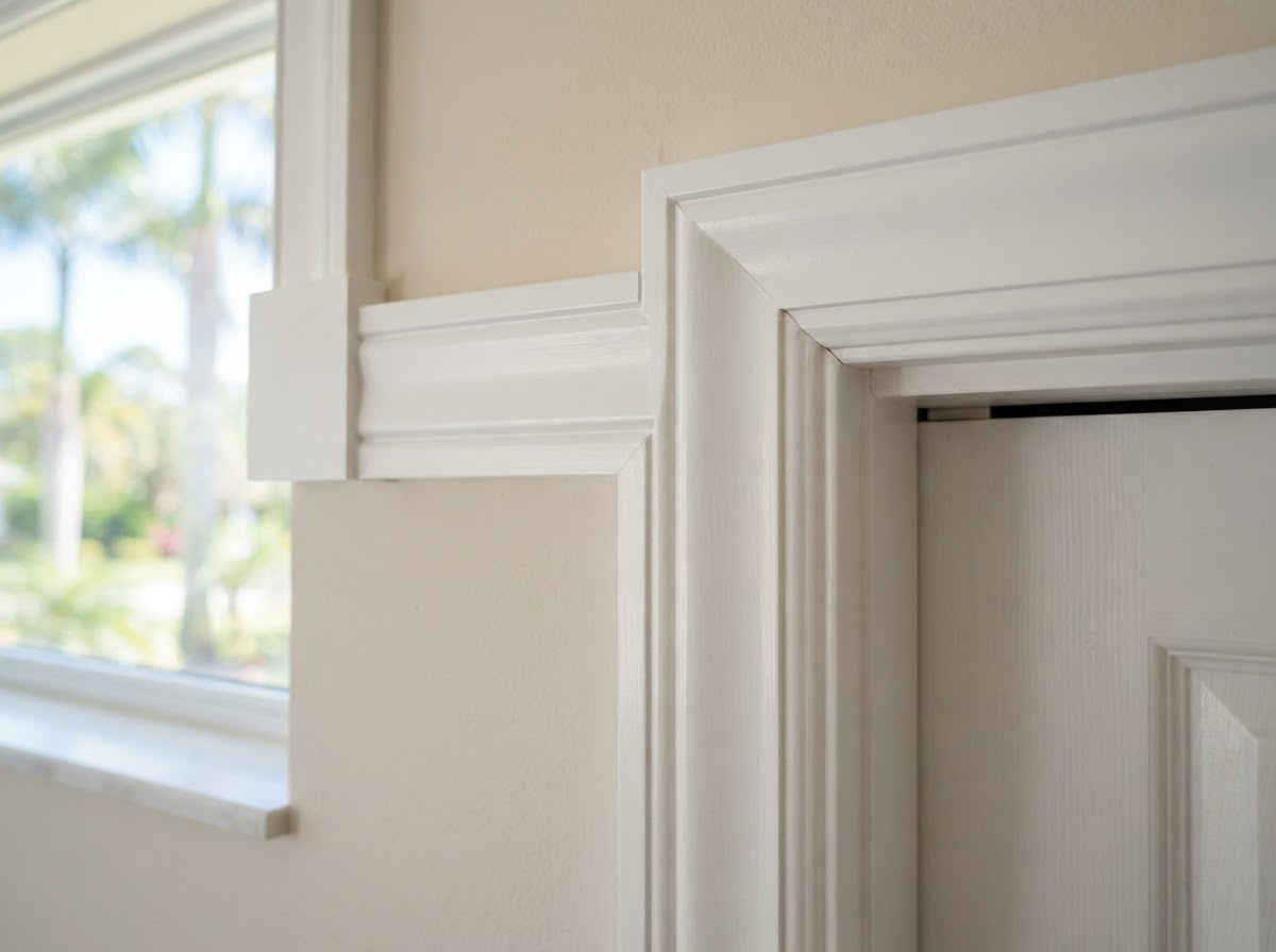 Door and window trim detail in Bloomingdale