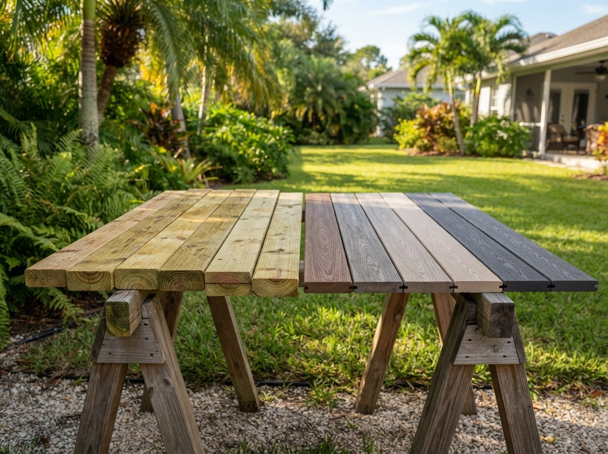 Wood and composite deck material options in Bloomingdale FL