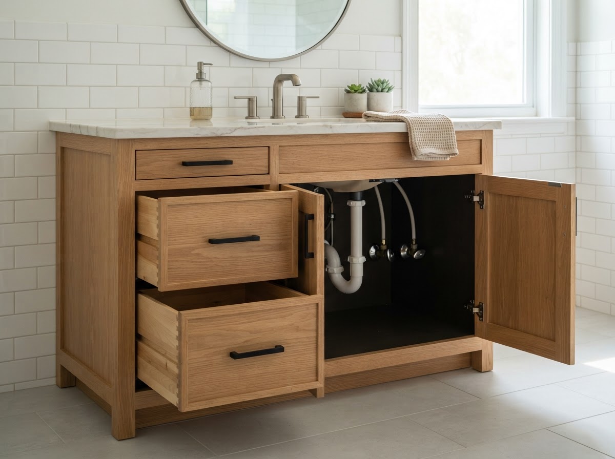 Custom bathroom vanity cabinetry for a Bloomingdale home