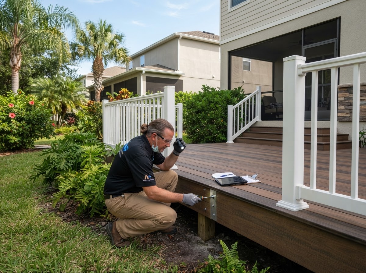 Deck surface and board detail in Riverview Florida