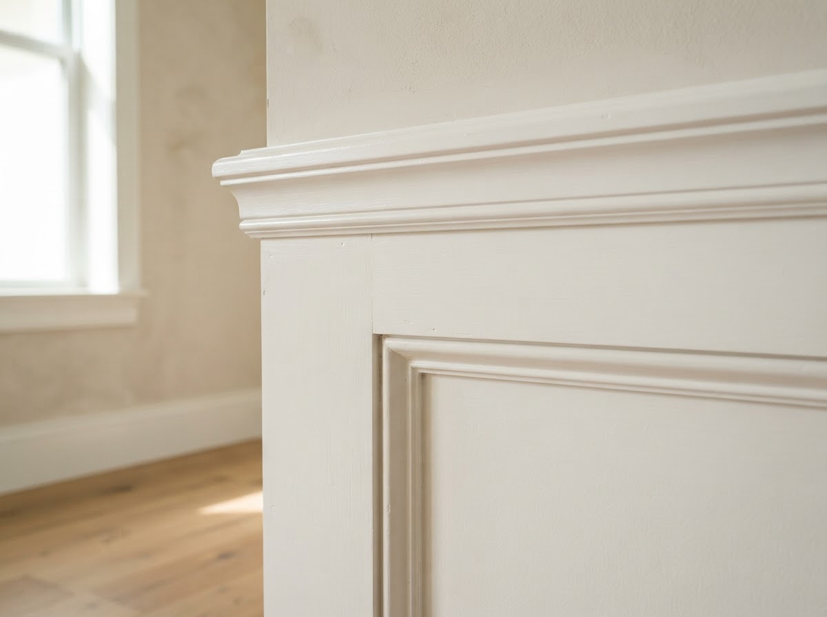 Traditional wainscoting rail and stile detail in Bloomingdale