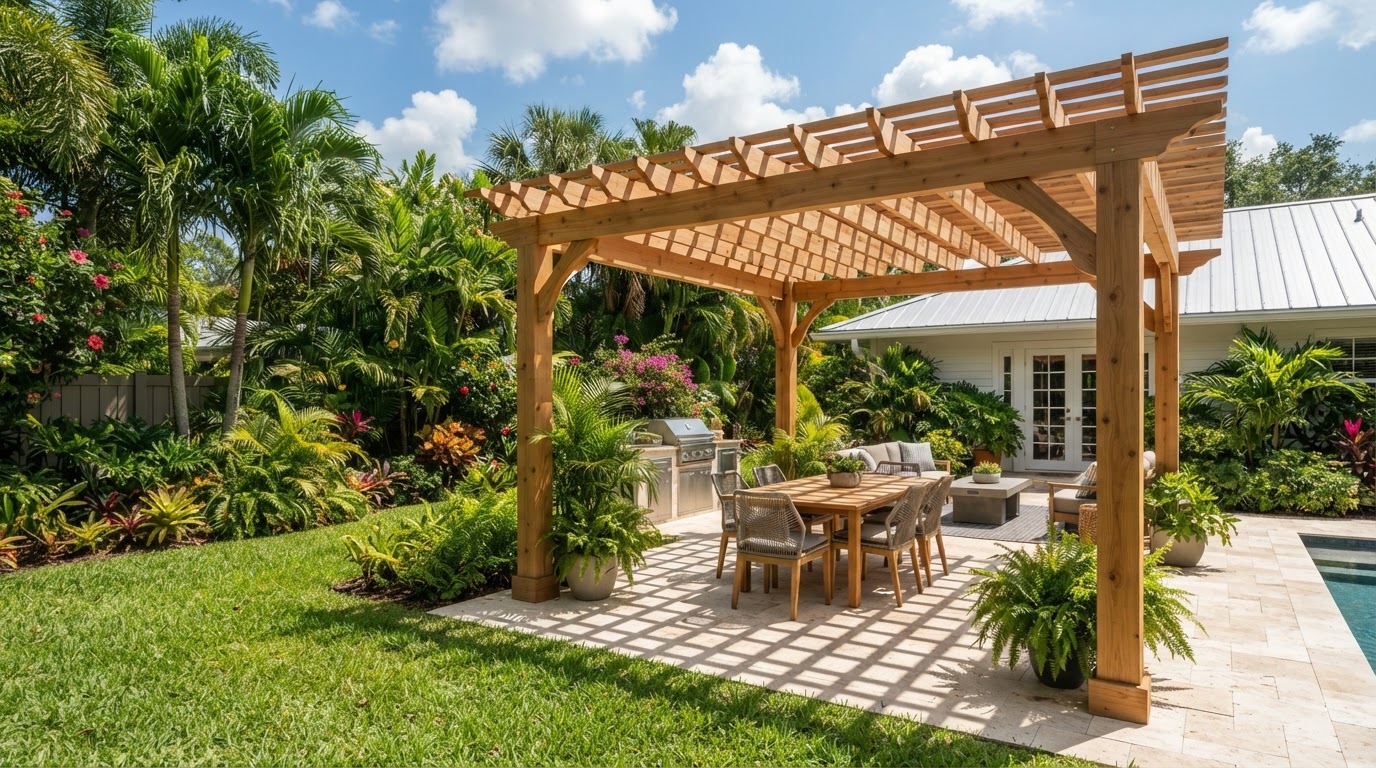 Custom pergola and outdoor carpentry in Bloomingdale FL