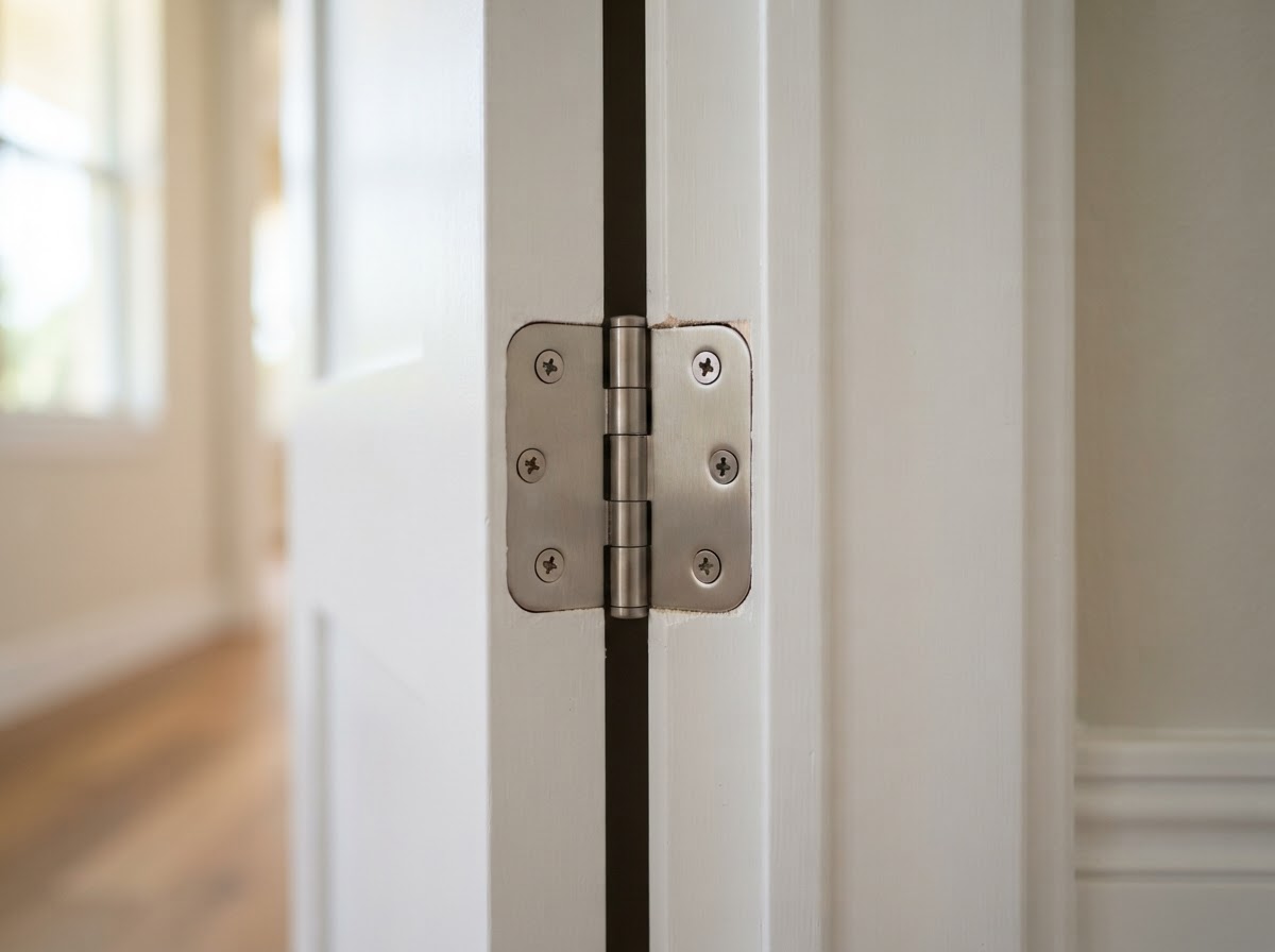 Hinge and reveal detail on an interior door in Bloomingdale FL