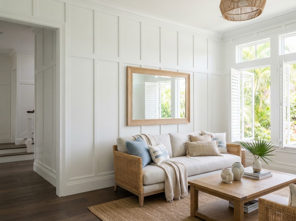 Board-and-batten style wall paneling in Bloomingdale Florida