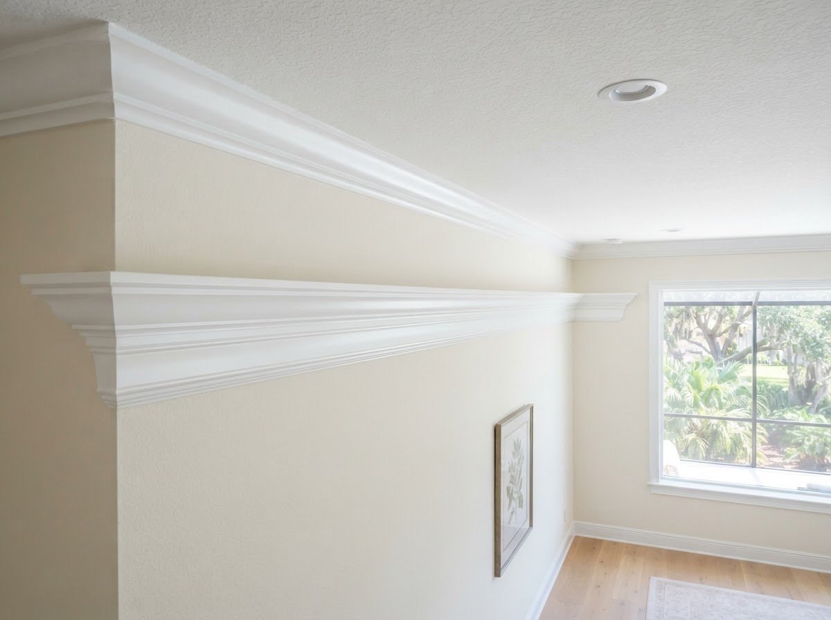 Room perimeter crown molding detail in Fish Hawk FL