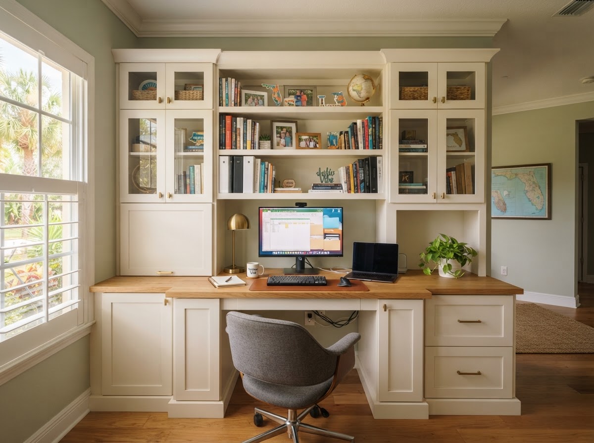 Home office built-in cabinetry in Valrico Florida