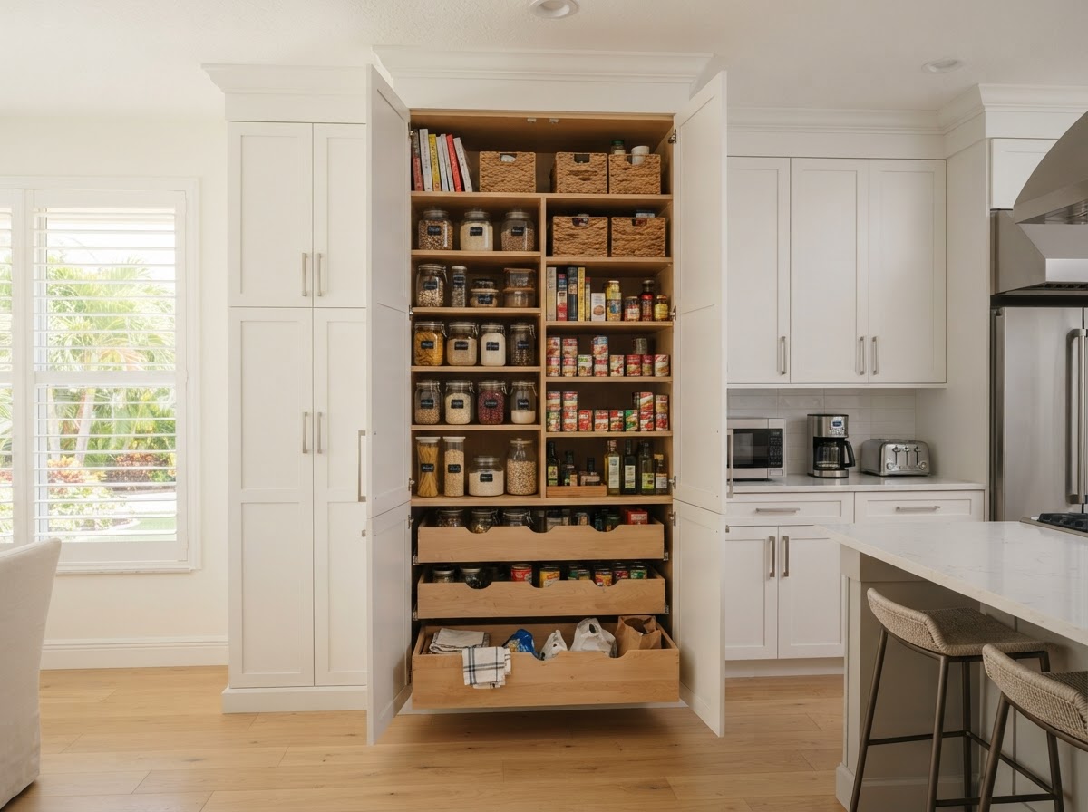 Custom pantry cabinet and kitchen storage in Bloomingdale
