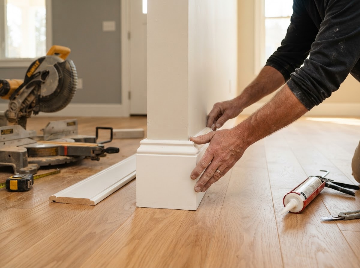 Baseboard installation for a Bloomingdale home