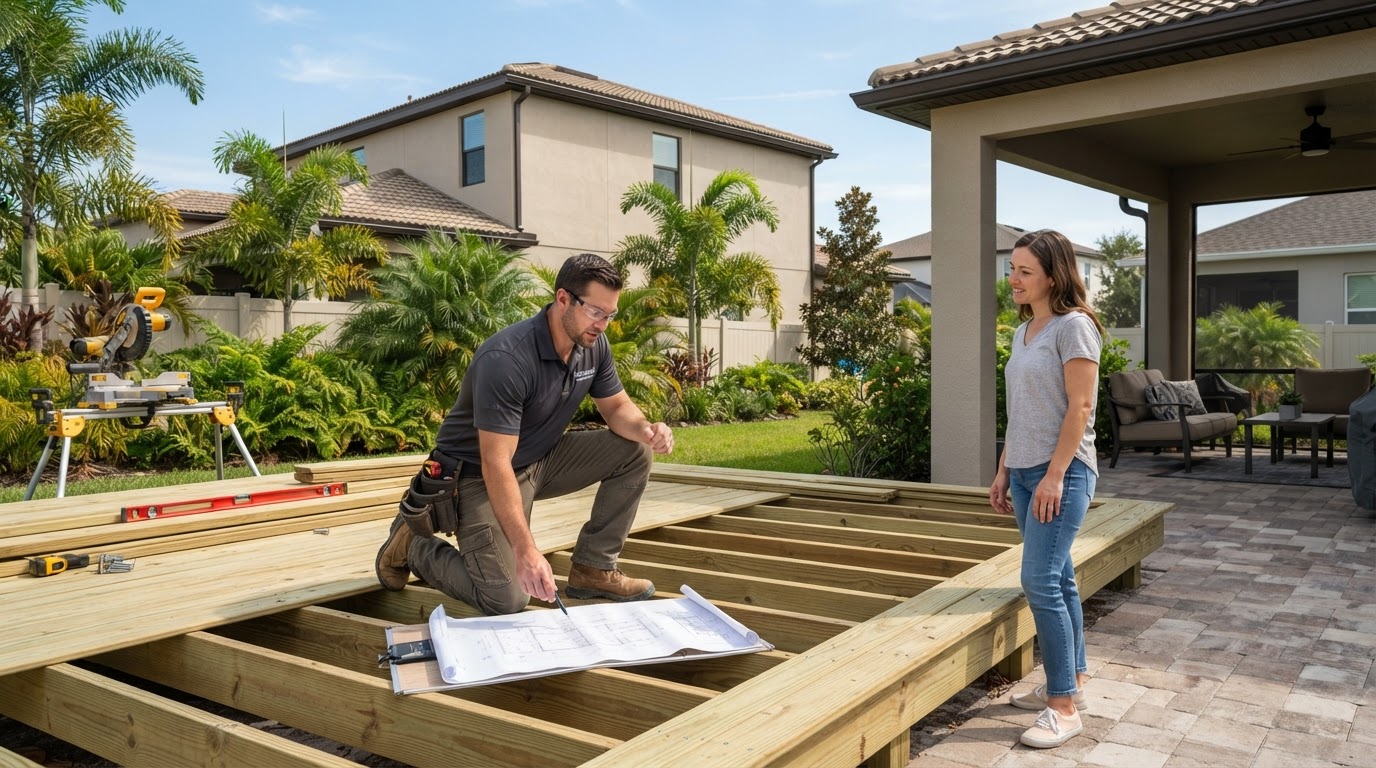 Deck and outdoor carpentry planning in Riverview Florida