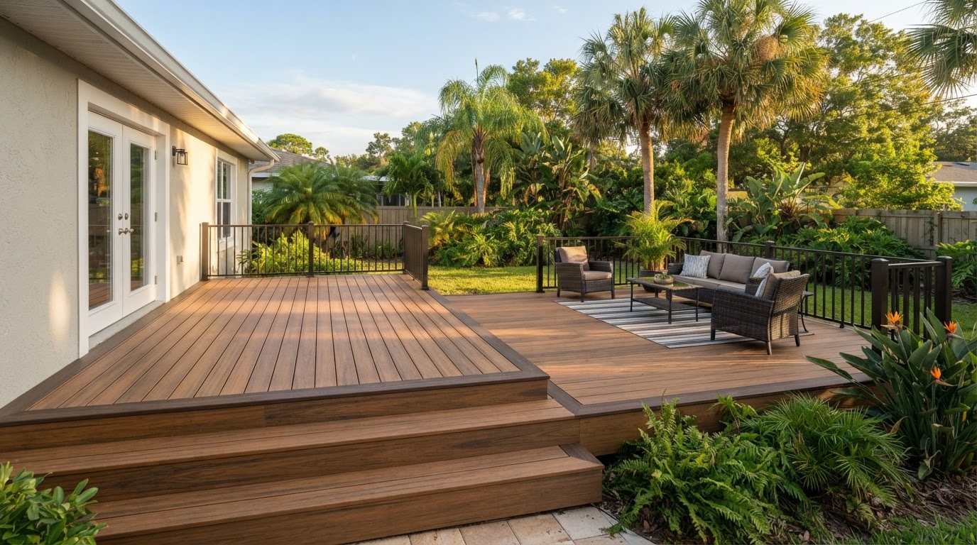 Composite decking for a Bloomingdale Florida backyard