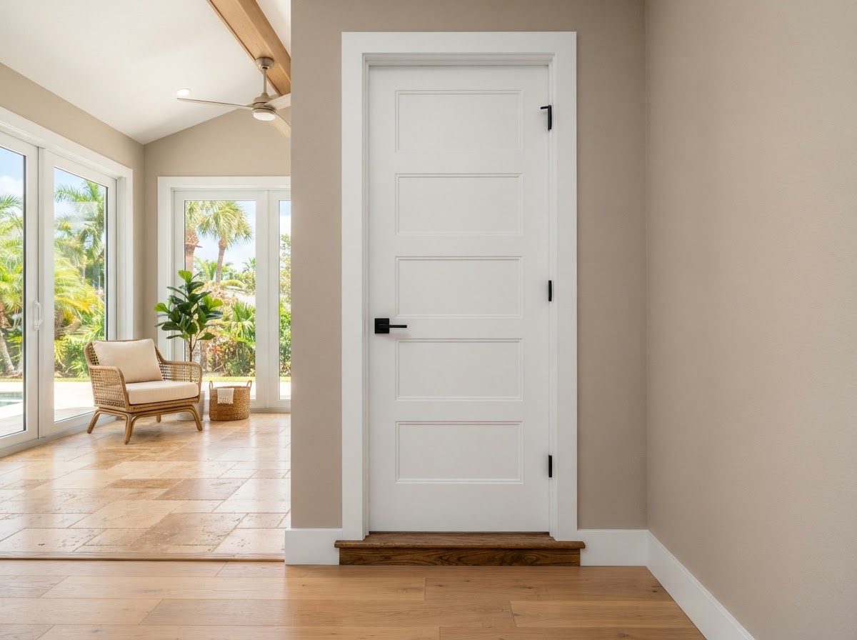 Interior door jamb and reveal detail in Brandon FL