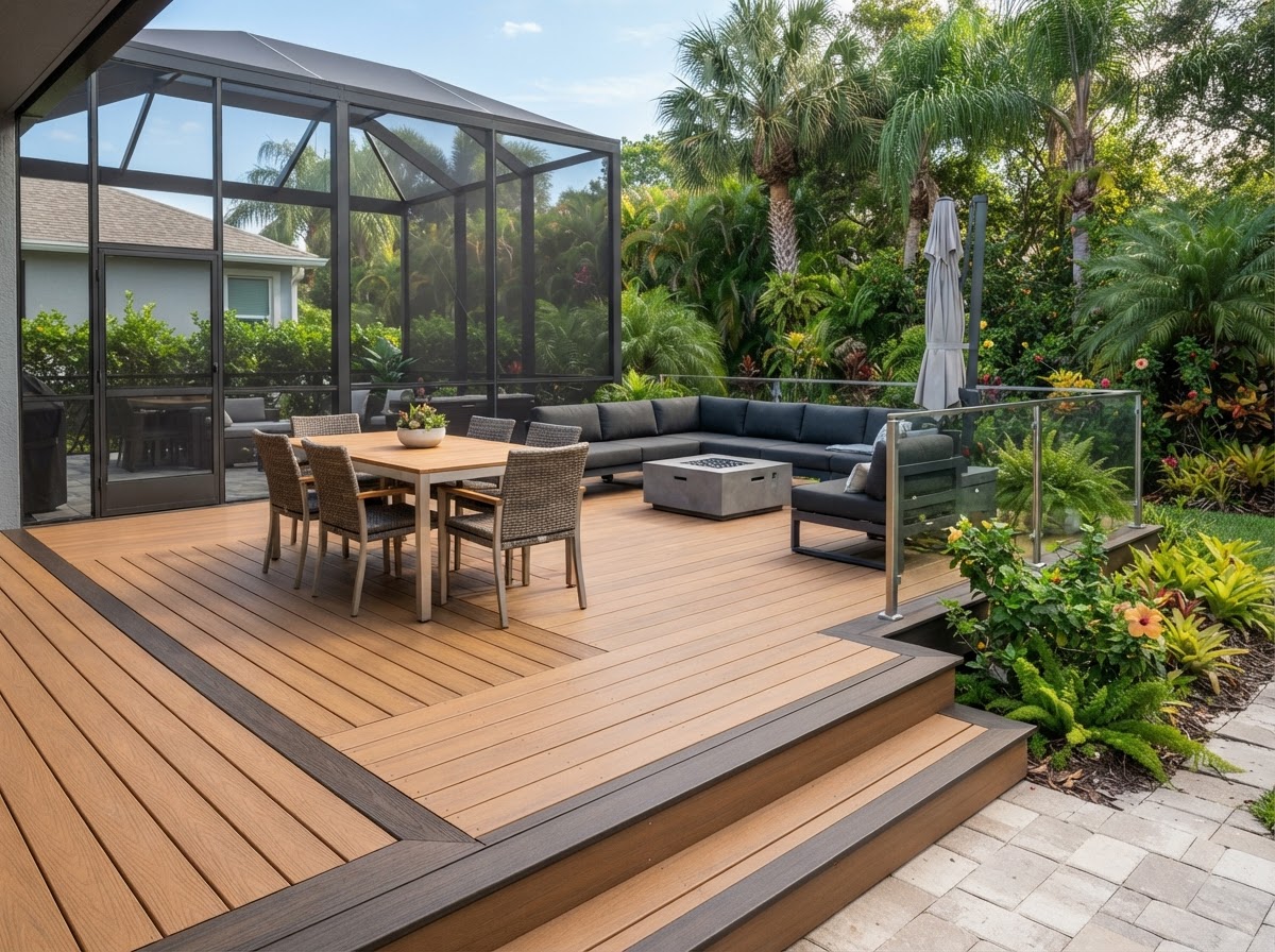 Composite decking for a Bloomingdale Florida backyard
