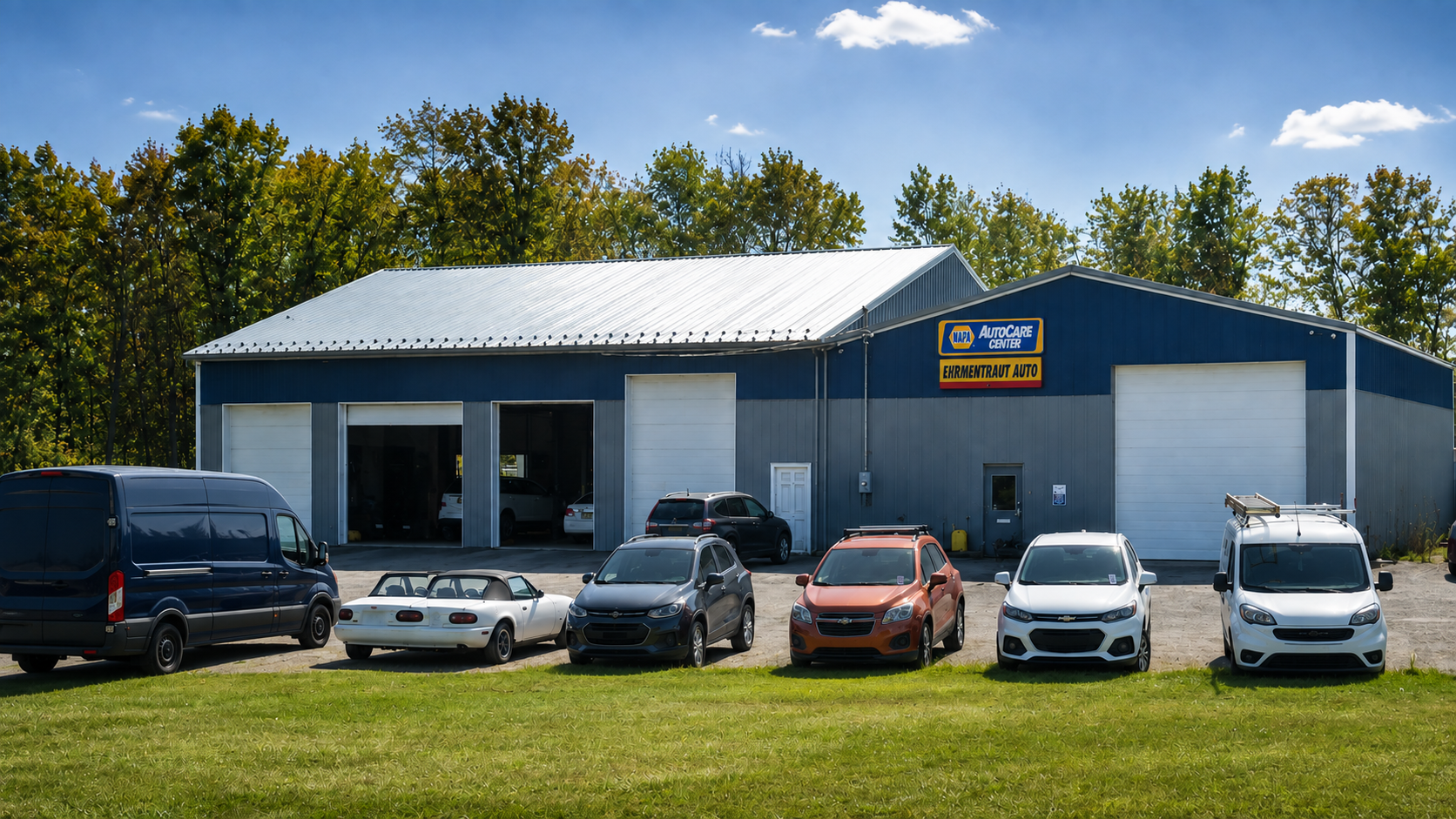 Ehrmentraut Auto Repair shop exterior in Churchville, NY