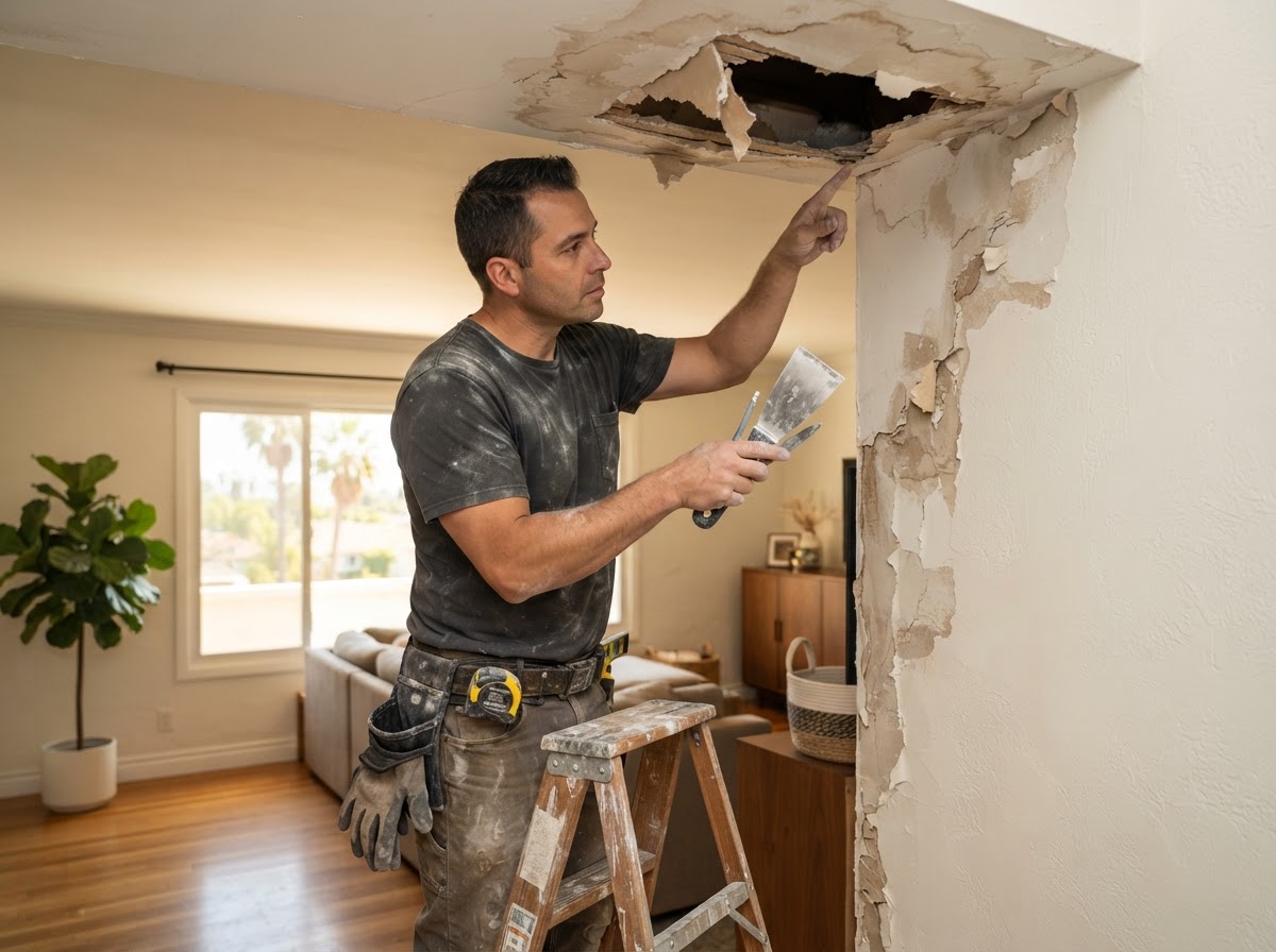 Drywall repair evaluation in West Covina CA