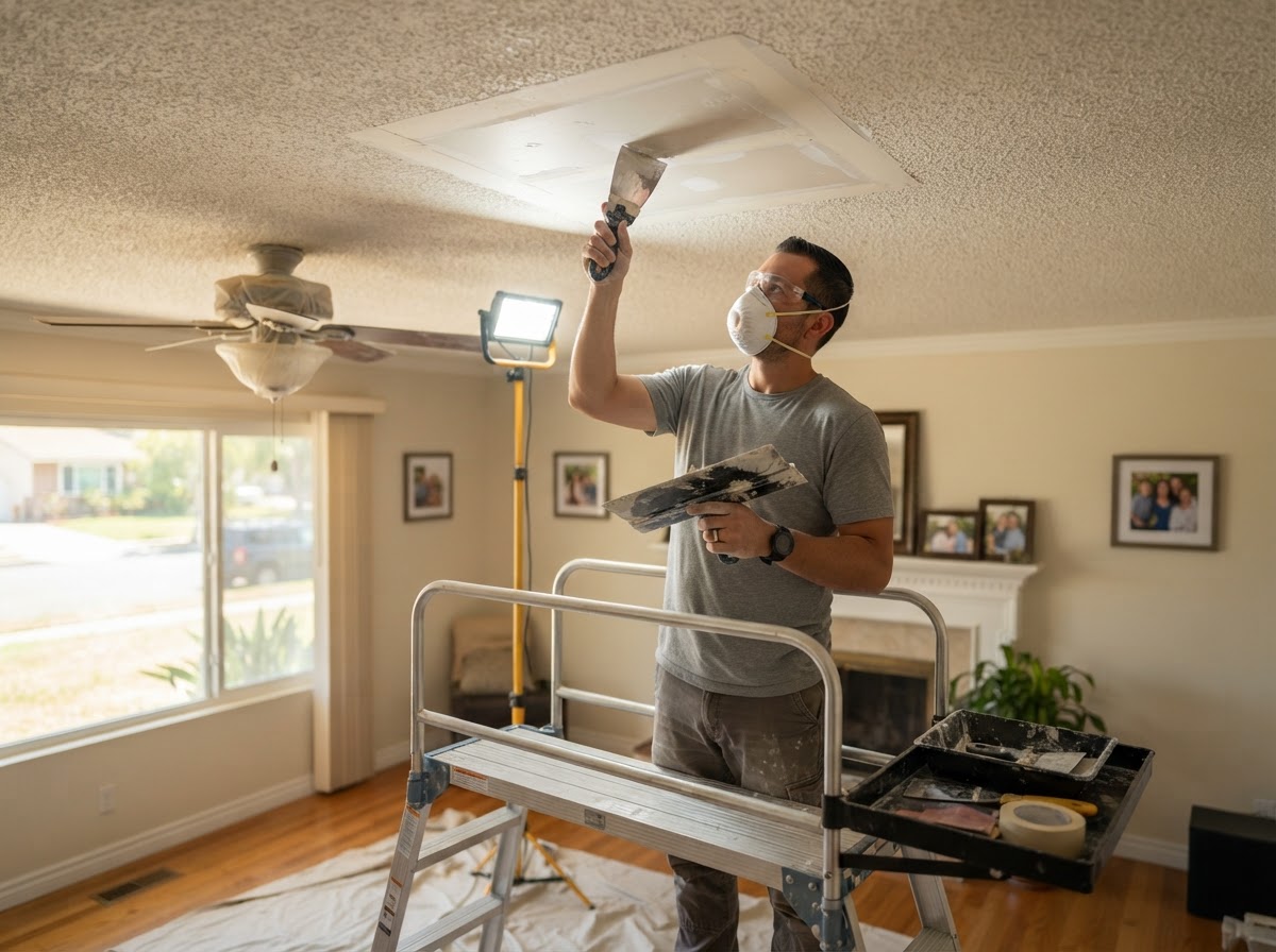Ceiling drywall repair in Rowland Heights