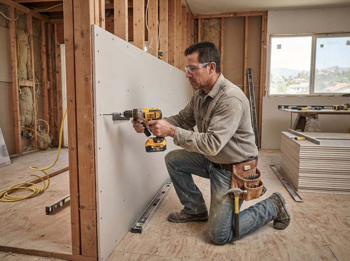 Drywall installation in Hacienda Heights CA
