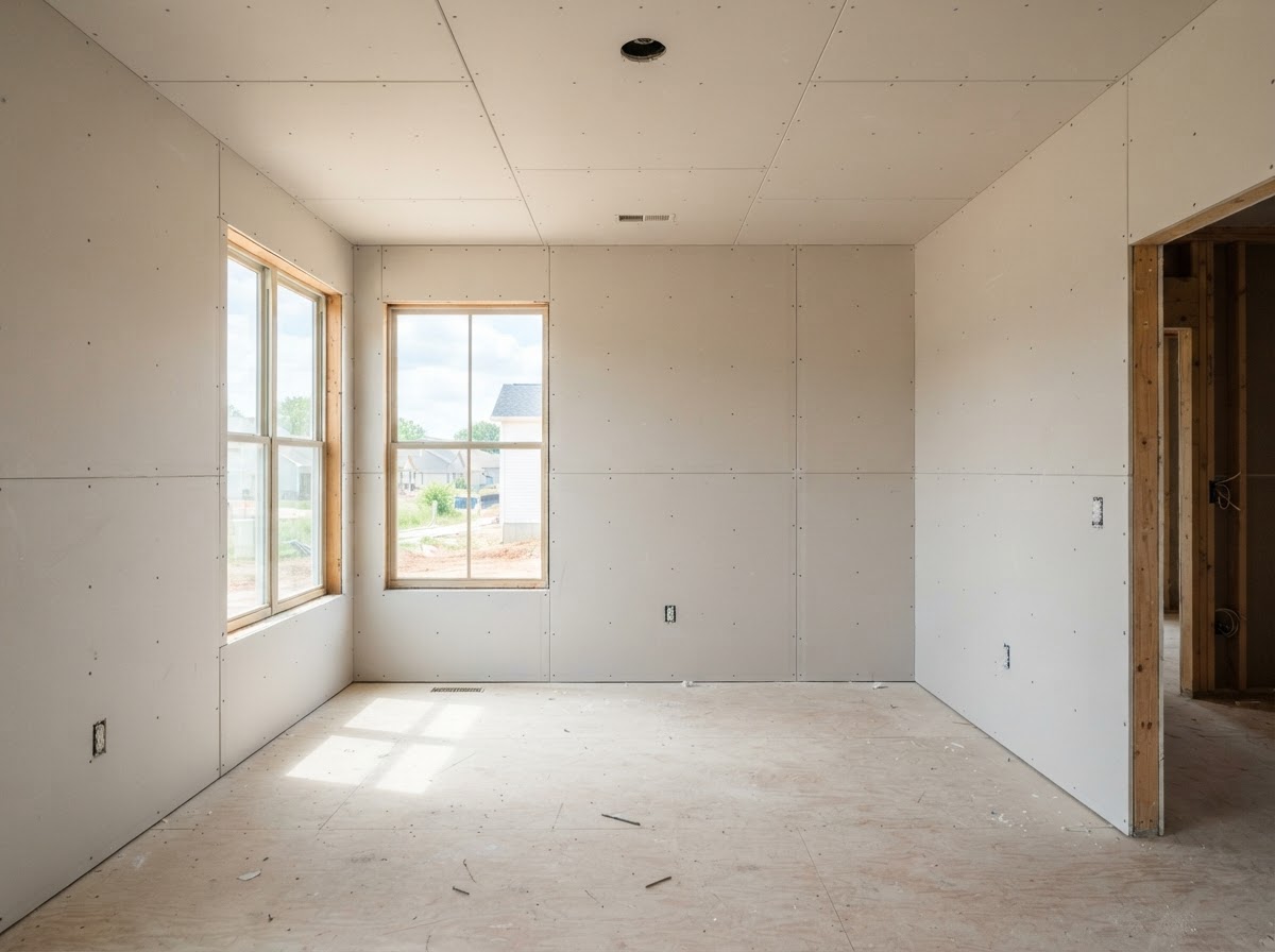 Garage and utility area drywall installation