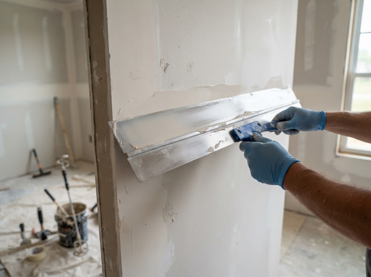 Thin skim coat application on drywall